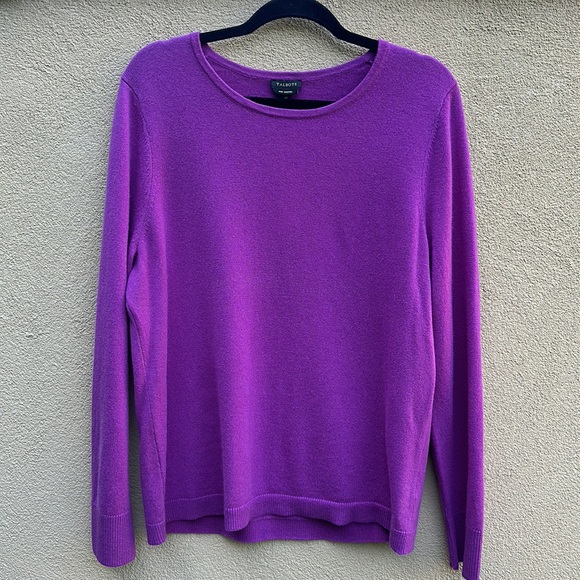 NWT Talbots 🔥 Pure Cashmere Crewneck Sweater Purple Sz XL - Picture 6 of 7